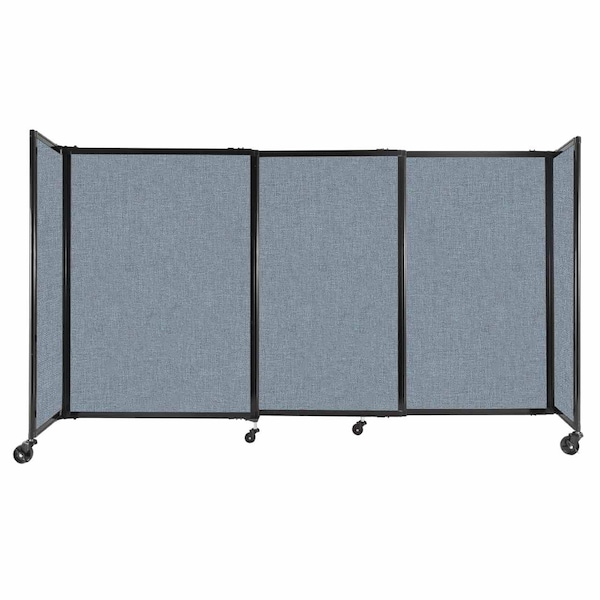 StraightWall Sliding Portable Partition 7'2" x 4' Powder Blue Fabric